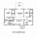 CHD-1515 Ranch House Plan – Main Floor Plan