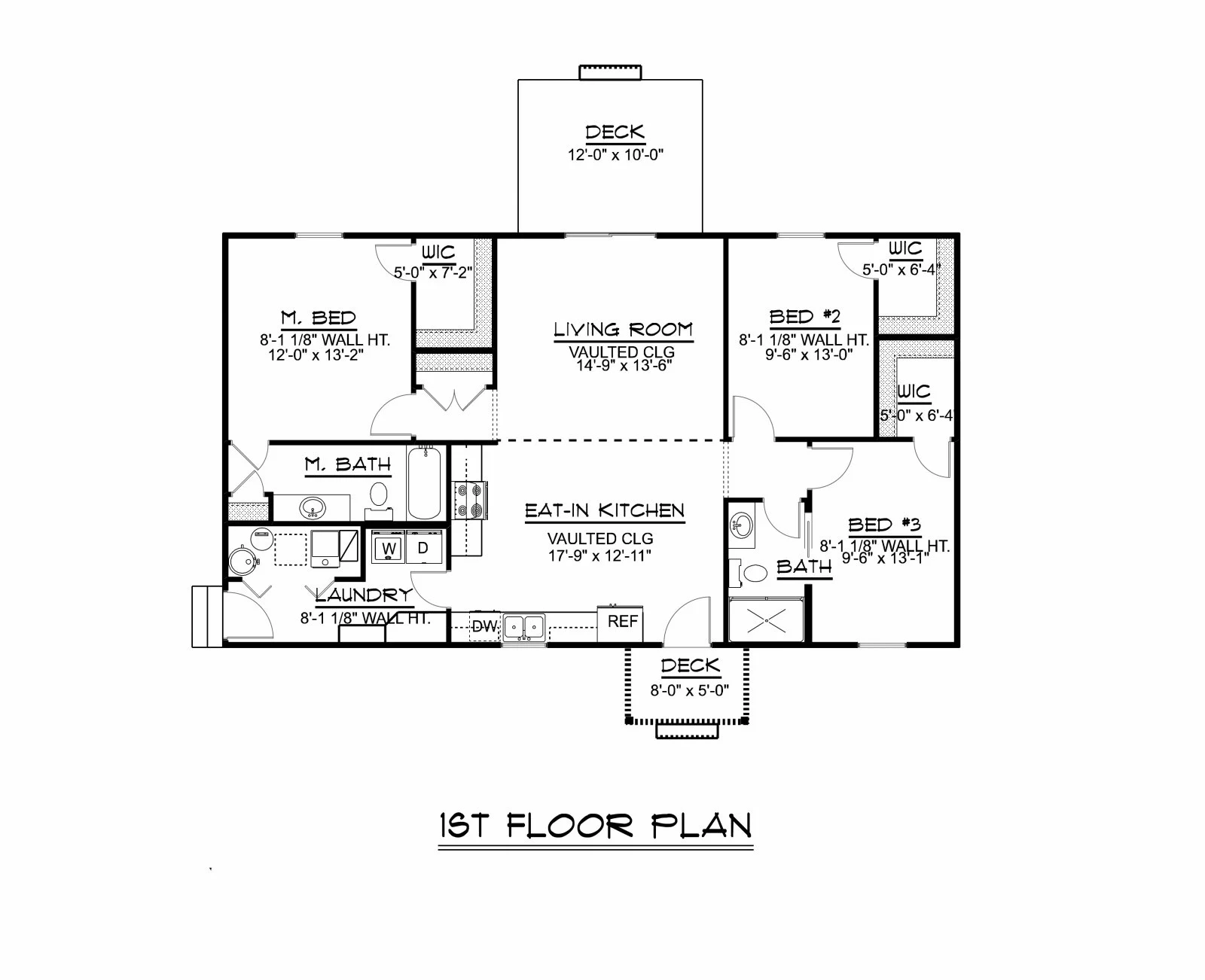 CHD-1515 Ranch House Plan – Main Floor Plan