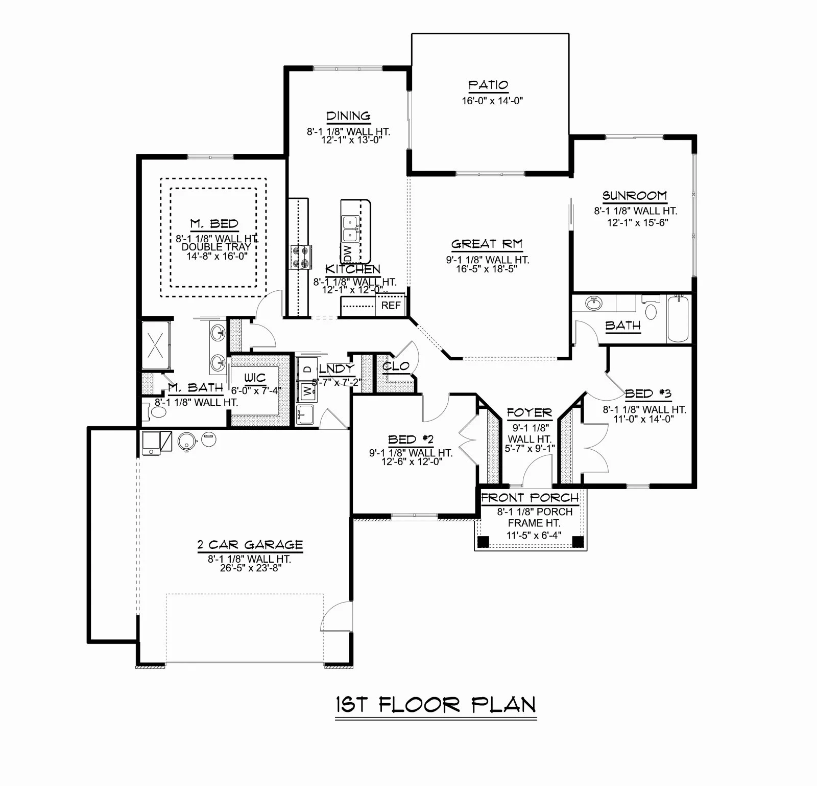 CHD-1520 Country House Plan – Main Floor Plan
