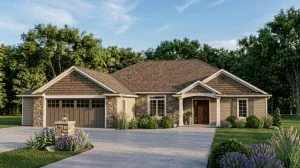 CHD-1520 Country House Plan – Front Elevation