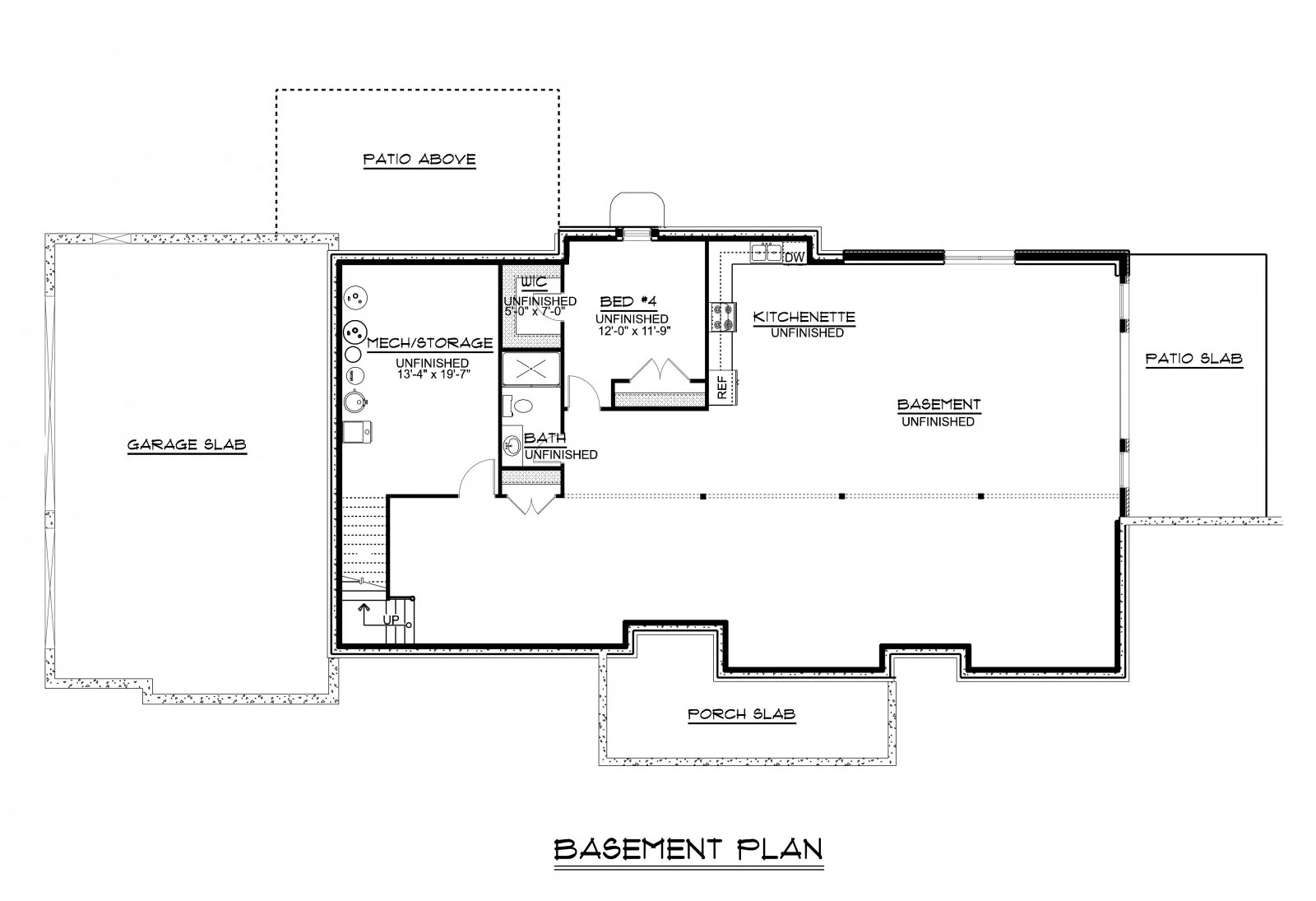 CHD-1522 Country House Plan – Basement Floor Plan