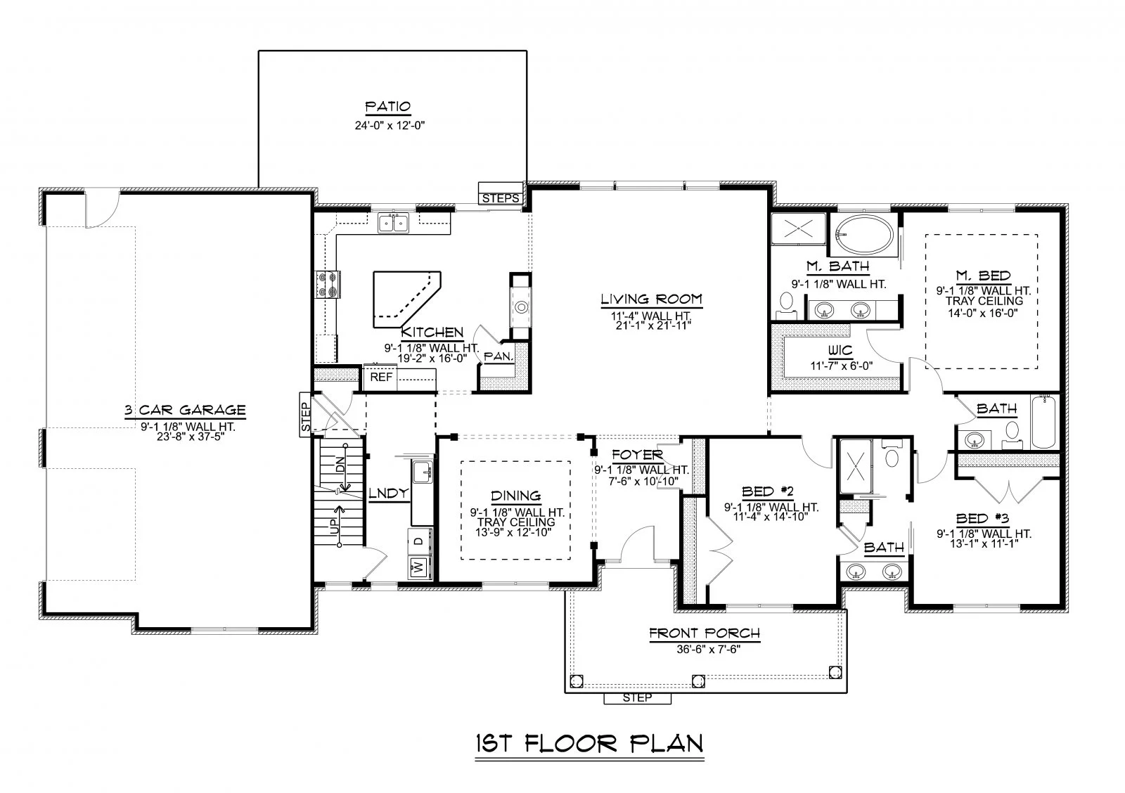 CHD-1522 Country House Plan – Main Floor Plan