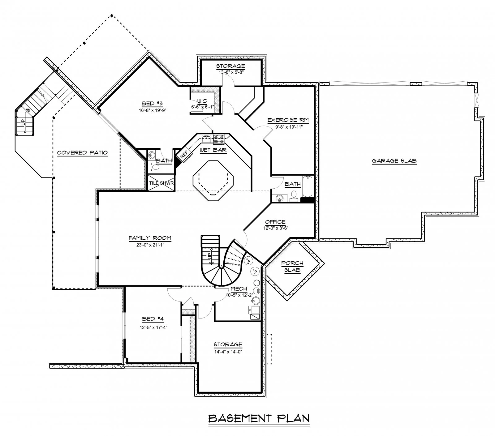CHD-1527 European House Plan – Basement Floor Plan