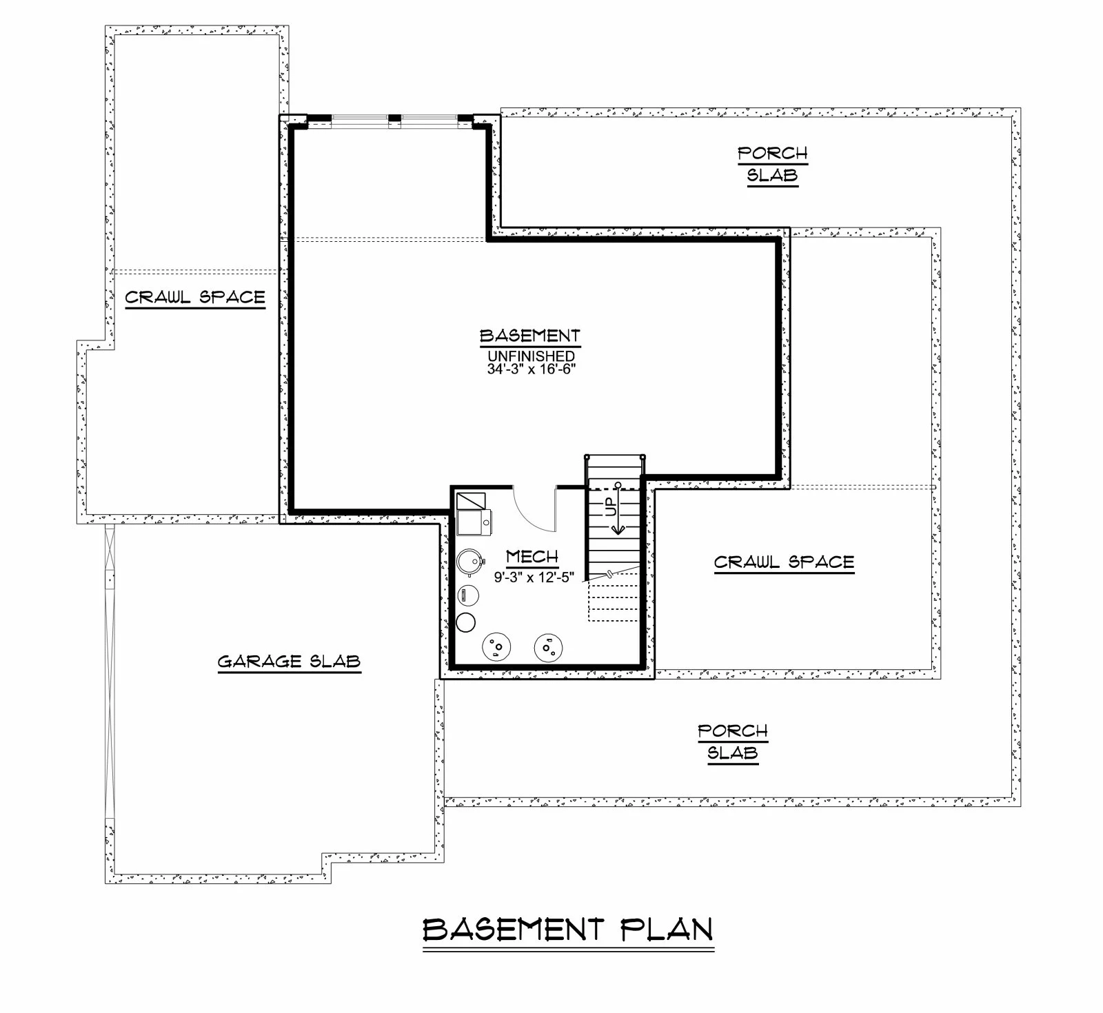 CHD-1537 Country House Plan – Basement Floor Plan