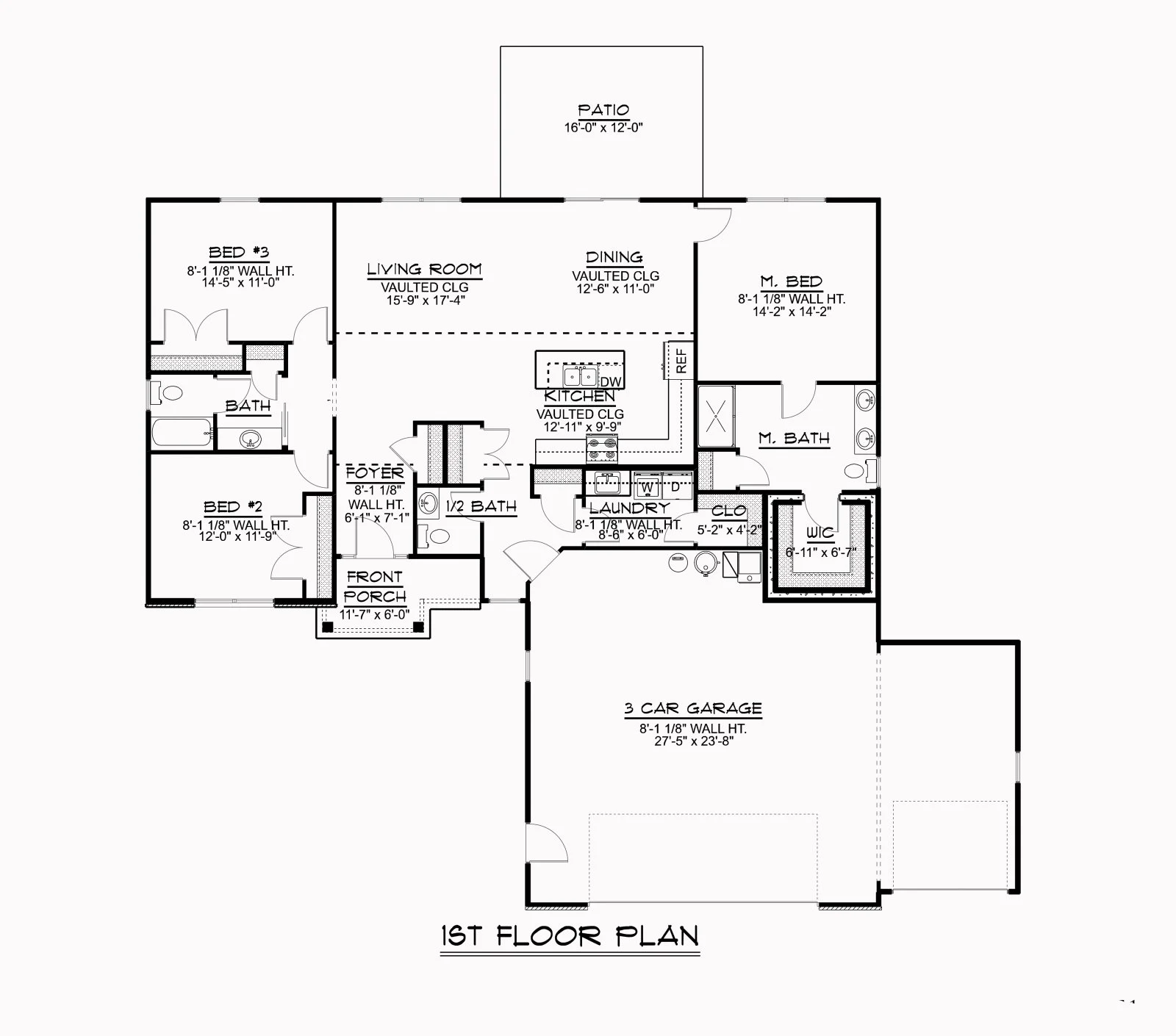 CHD-1538 Country House Plan – Main Floor Plan