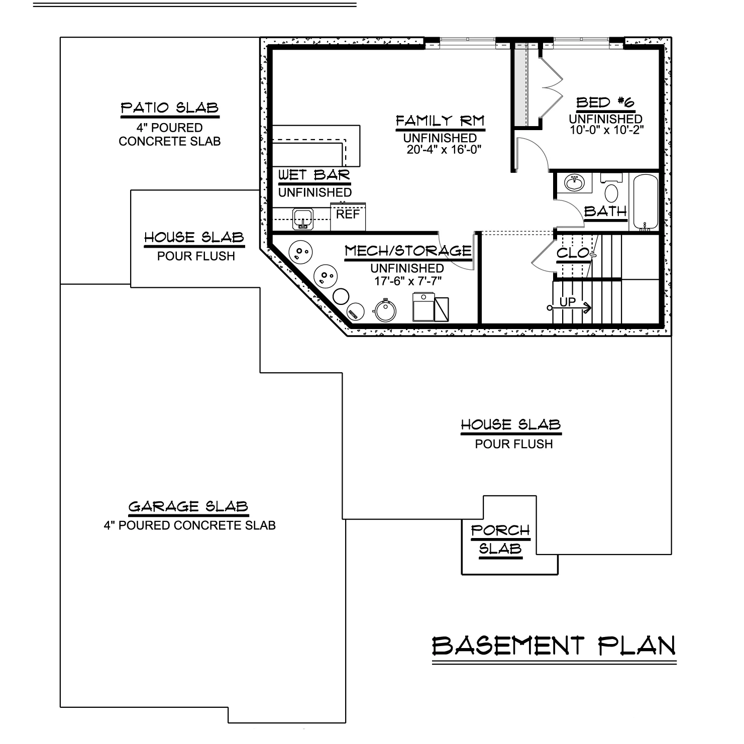 CHD-1540 Colonial House Plan – Basement Floor Plan