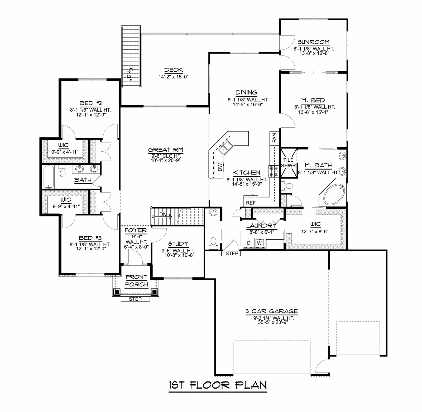 CHD-1548 Country House Plan – Main Floor Plan
