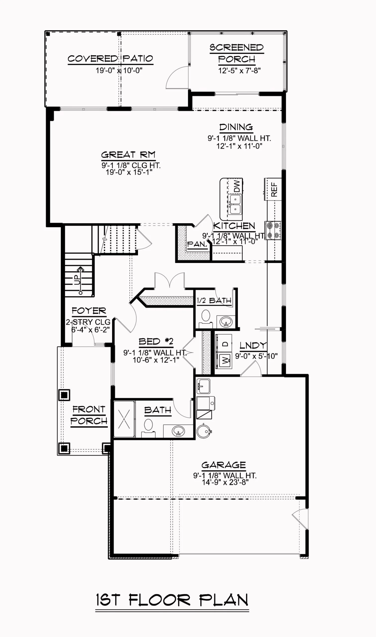 CHD-1550 Beach House Plan – First Floor Plan