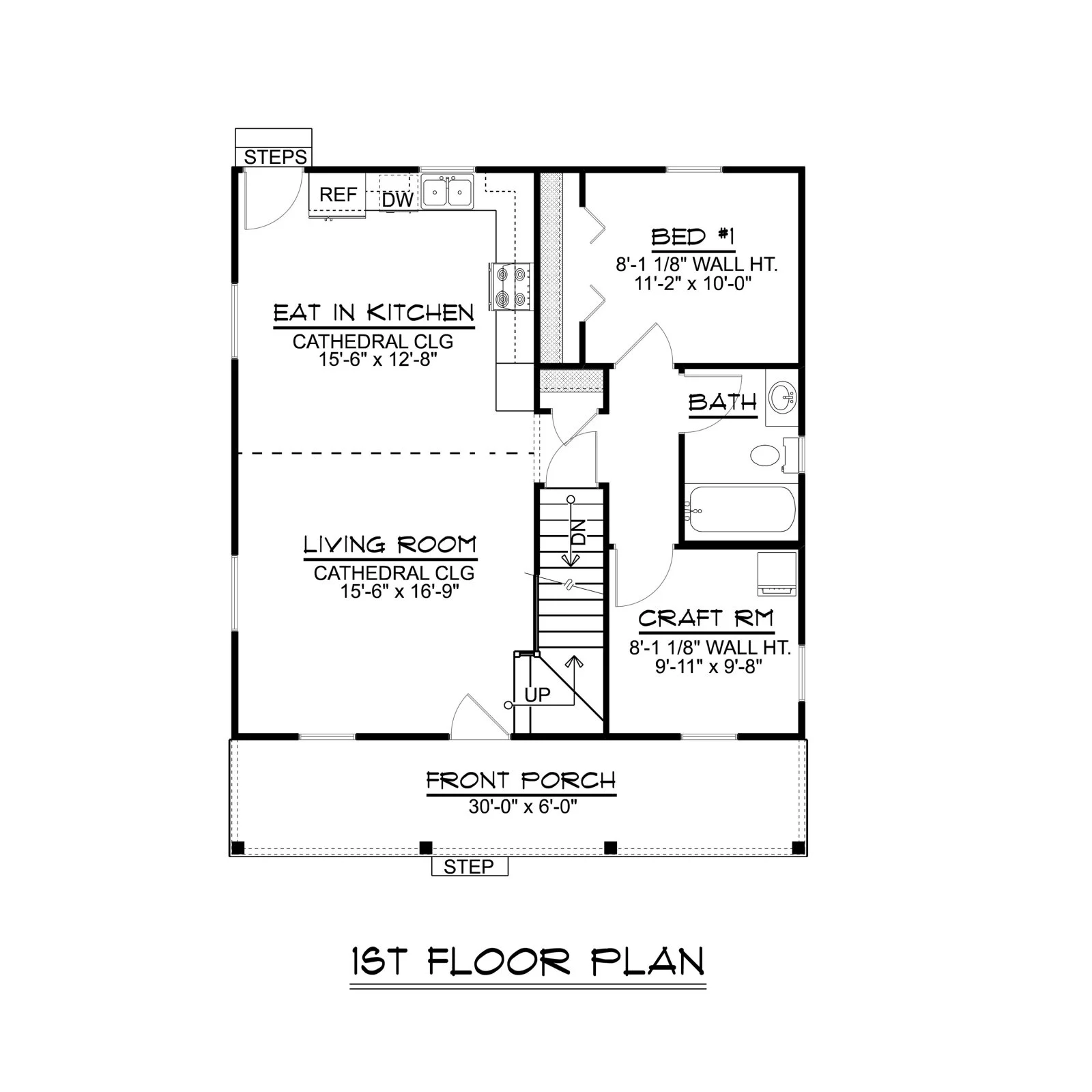 CHD-1553 Country House Plan – First Floor Plan
