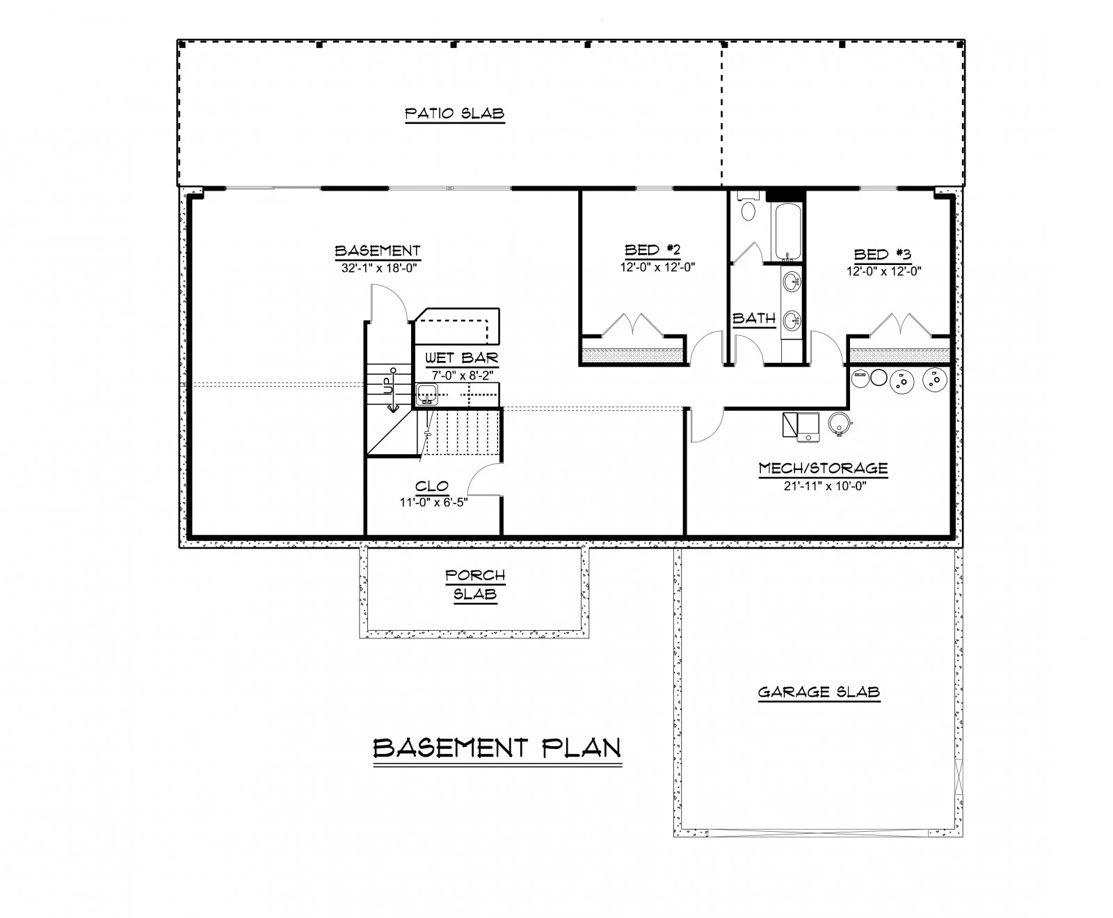 CHD-1554 Country House Plan – Basement Floor Plan