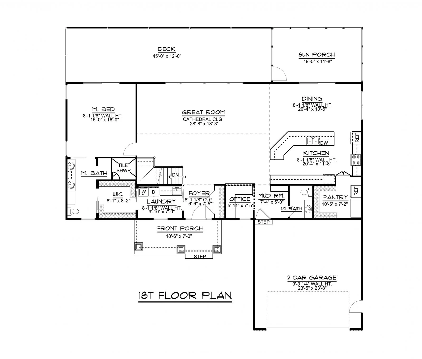 CHD-1554 Country House Plan – Main Floor Plan