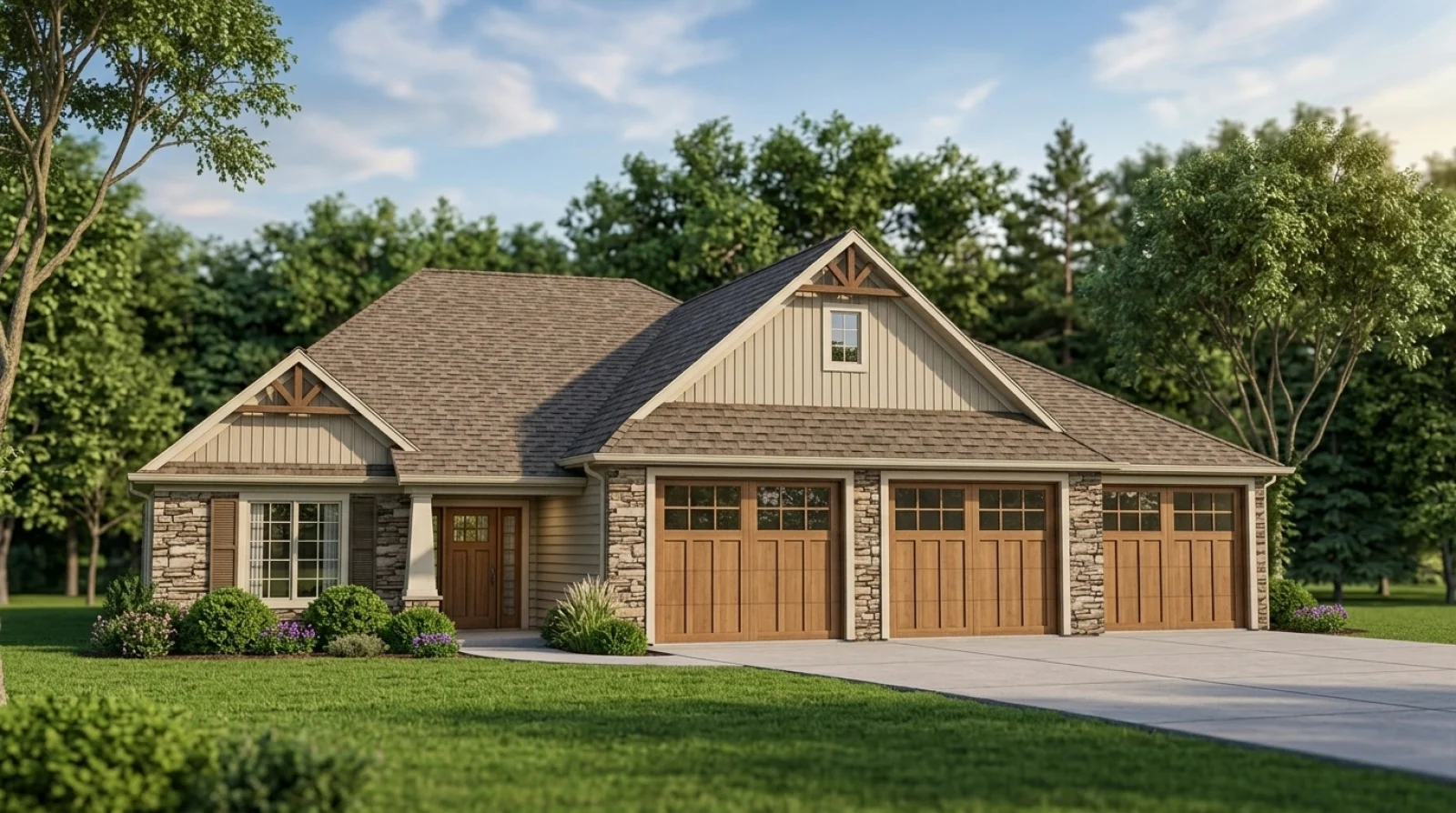 CHD-1555 Country House Plan – Front Elevation