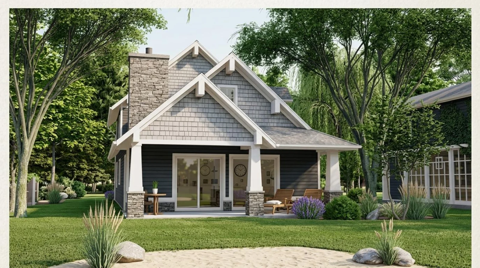 CHD-1561 Beach House Plan – Front Elevation