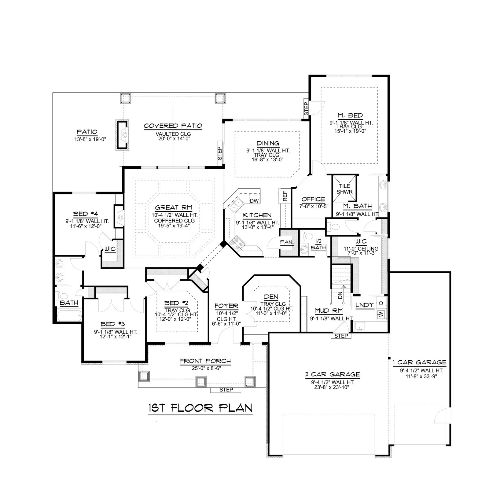 CHD-1562 Country House Plan – Main Floor Plan
