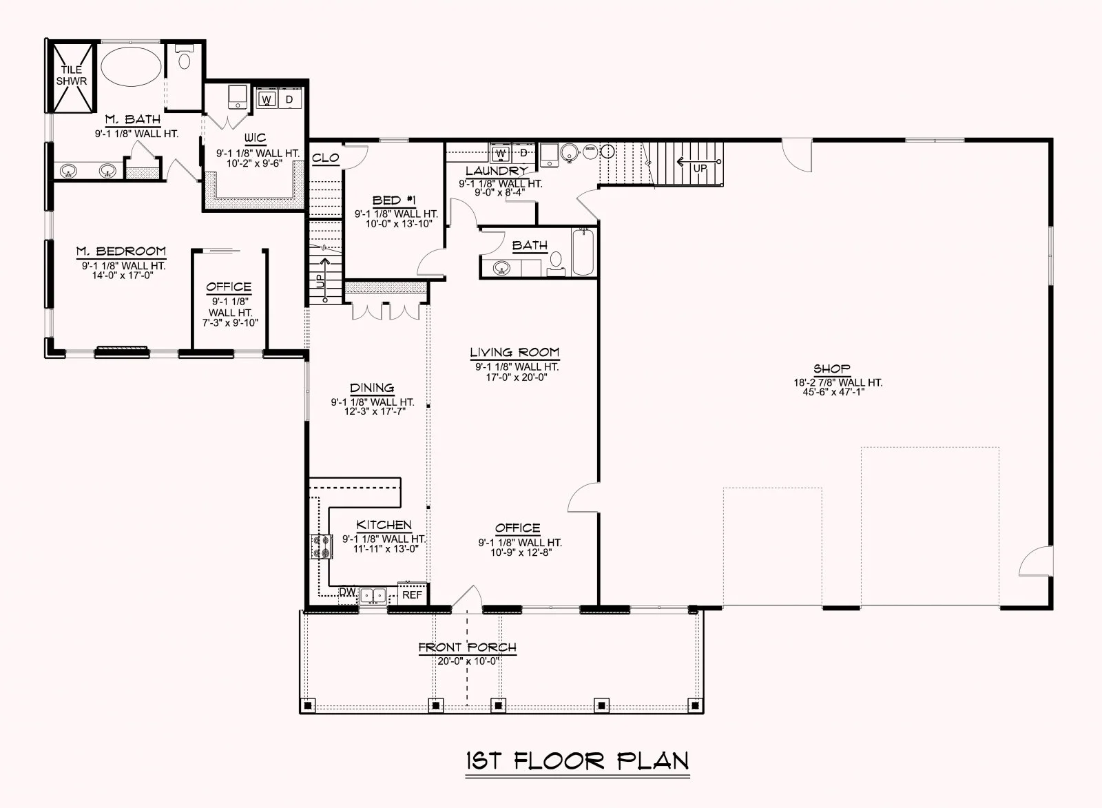 CHD-1570 Country House Plan – First Floor Plan