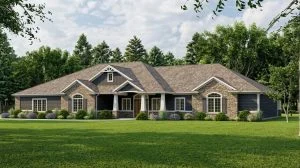 CHD-1577 Country House Plan – Front Elevation