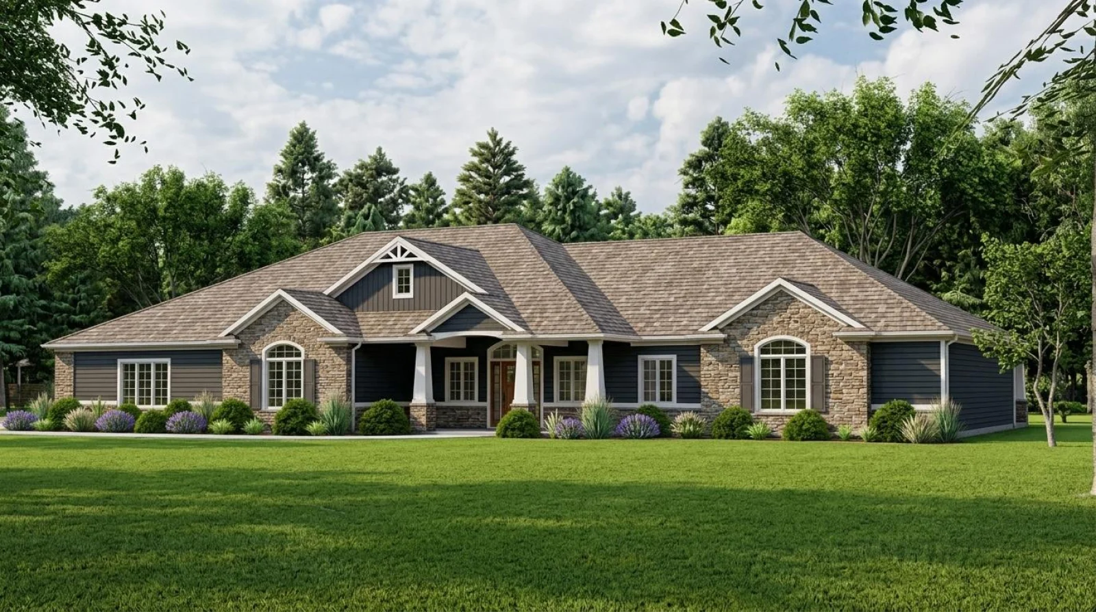 CHD-1577 Country House Plan – Front Elevation