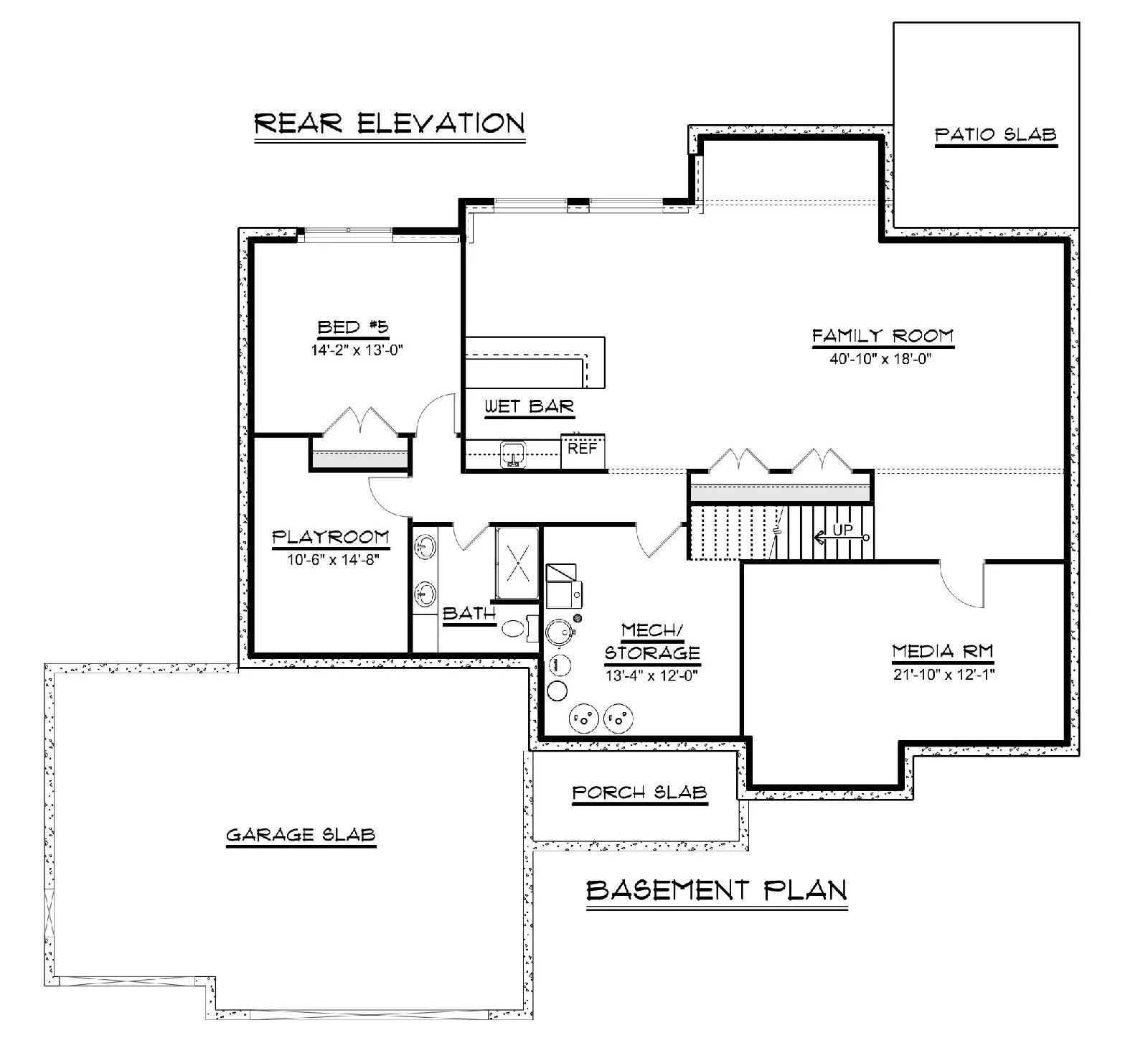 CHD-1579 Colonial House Plan – Basement Floor Plan