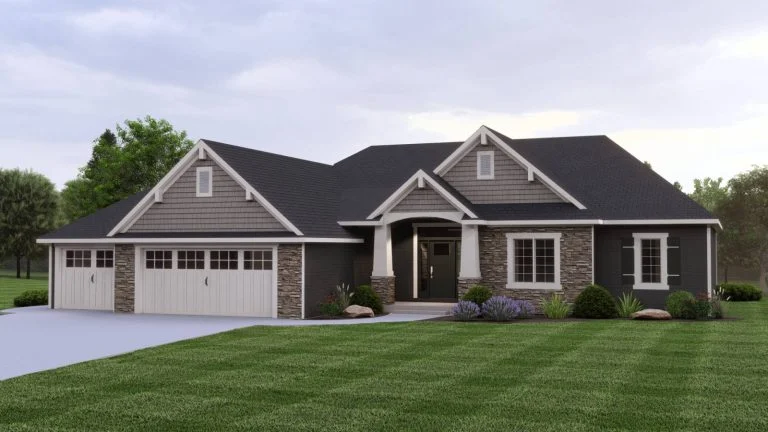 CHD-1579 Colonial House Plan – Front Elevation