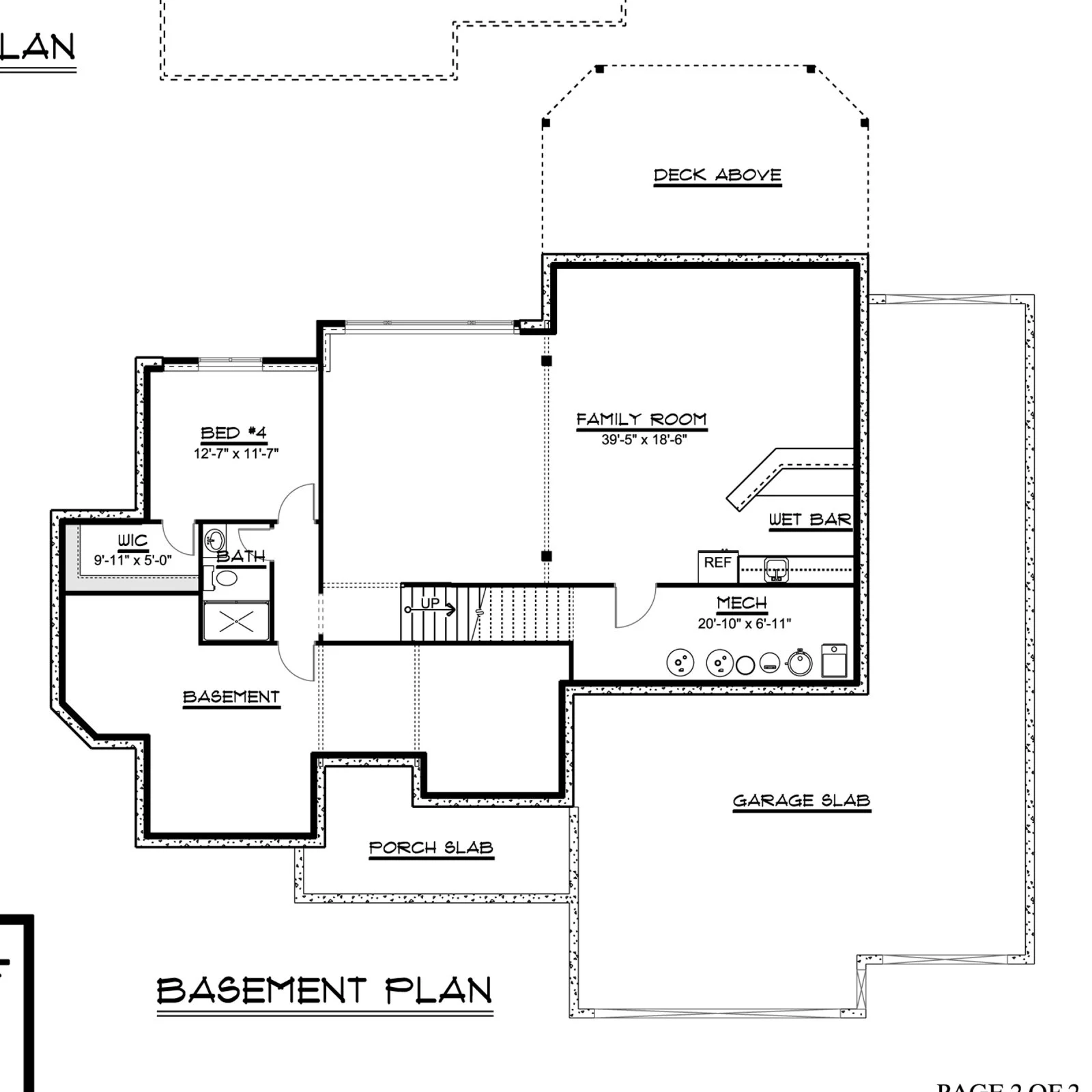 CHD-1582 Country House Plan – Basement Floor Plan