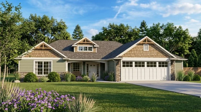 CHD-1583 Country House Plan – Front Elevation