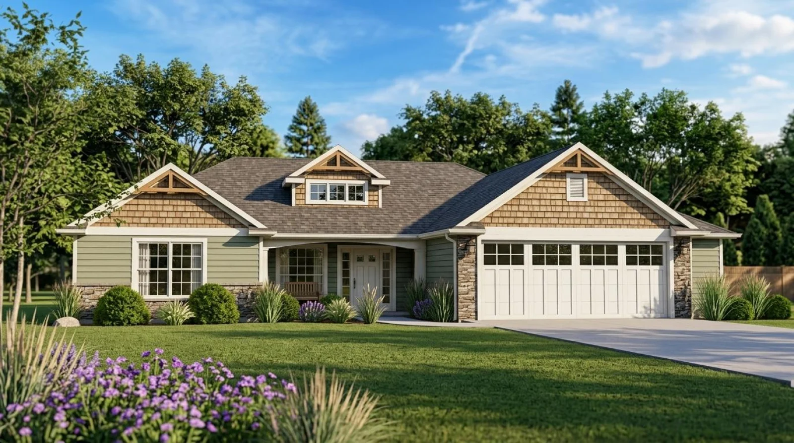 CHD-1583 Country House Plan – Front Elevation