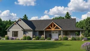 CHD-1586 Country House Plan – Front Elevation
