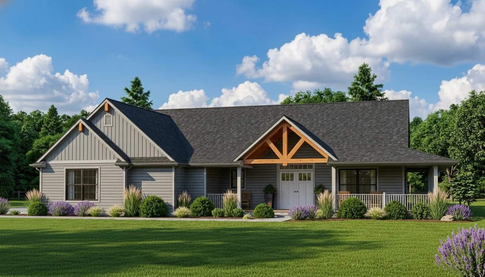 CHD-1586 Country House Plan – Front Elevation