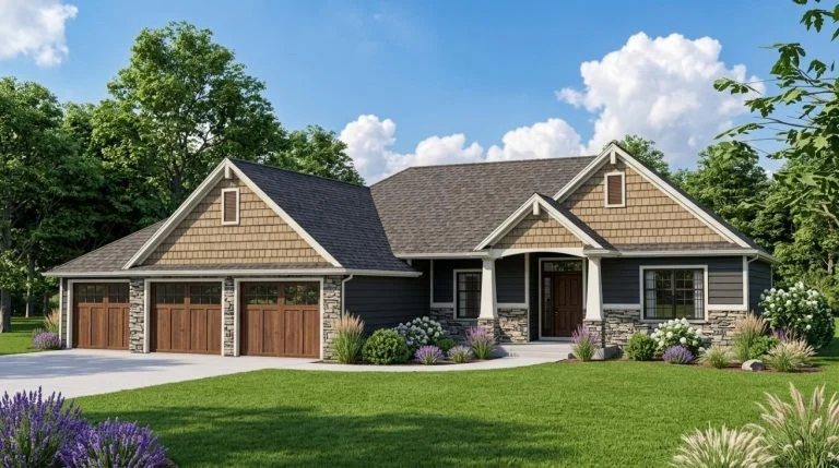 CHD-1588 Beach House Plan – Front Elevation