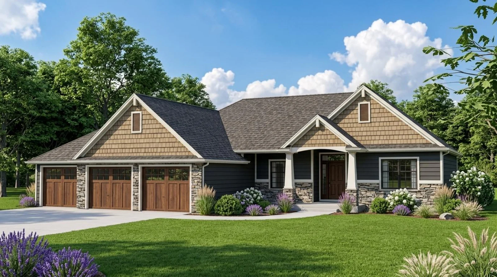 CHD-1588 Beach House Plan – Front Elevation