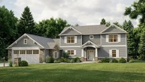 CHD-1590 Beach House Plan – Front Elevation