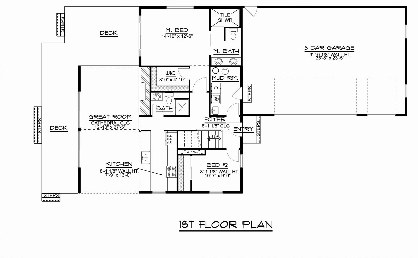 CHD-1591 Beach House Plan – First Floor Plan