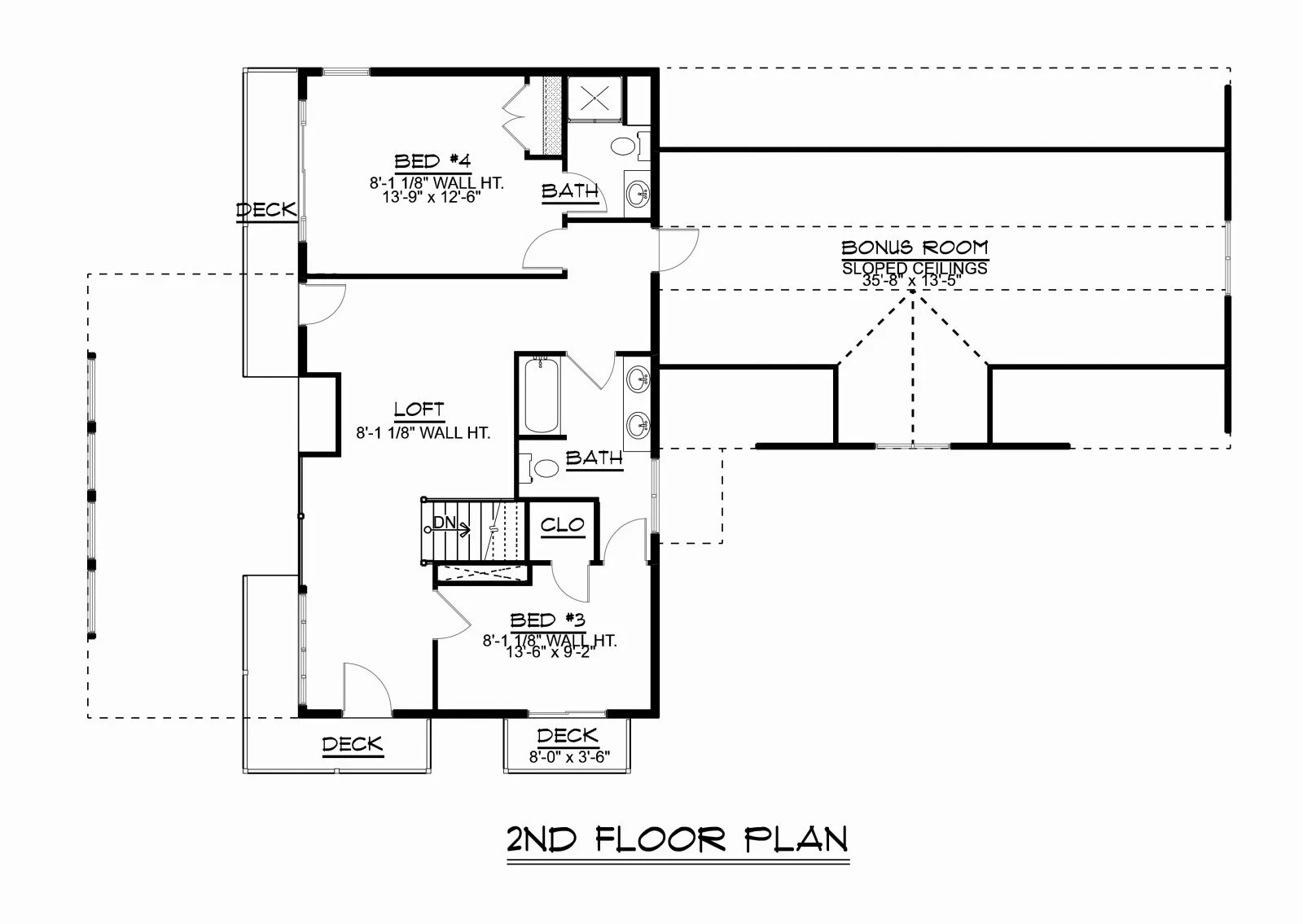 CHD-1591 Beach House Plan – Second Floor Plan