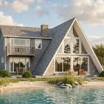 CHD-1591 Beach House Plan – Front Elevation