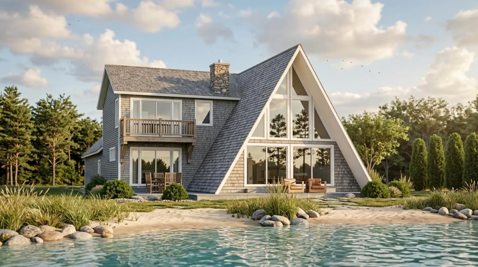 CHD-1591 Beach House Plan – Front Elevation