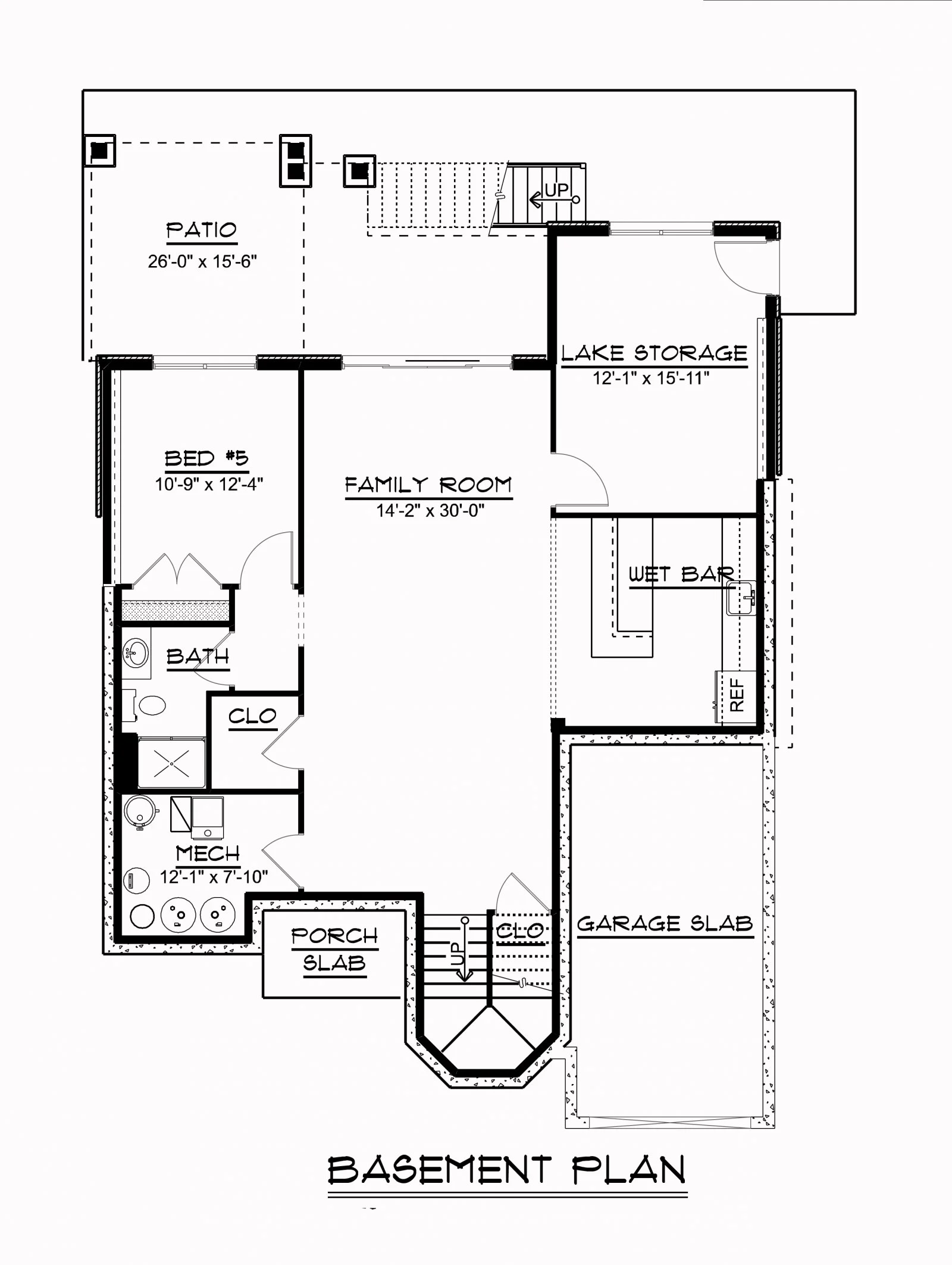 CHD-1592 Beach House Plan – Basement Floor Plan
