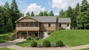 CHD-1606 Beach House Plan – Front Elevation