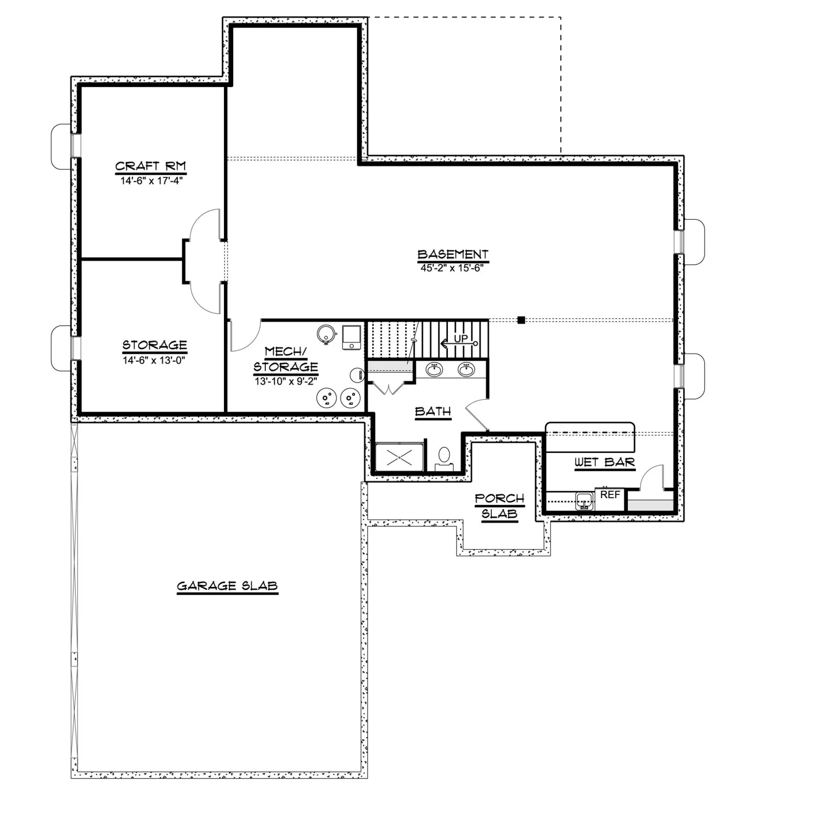 CHD-16100 Country House Plan – Basement Floor Plan