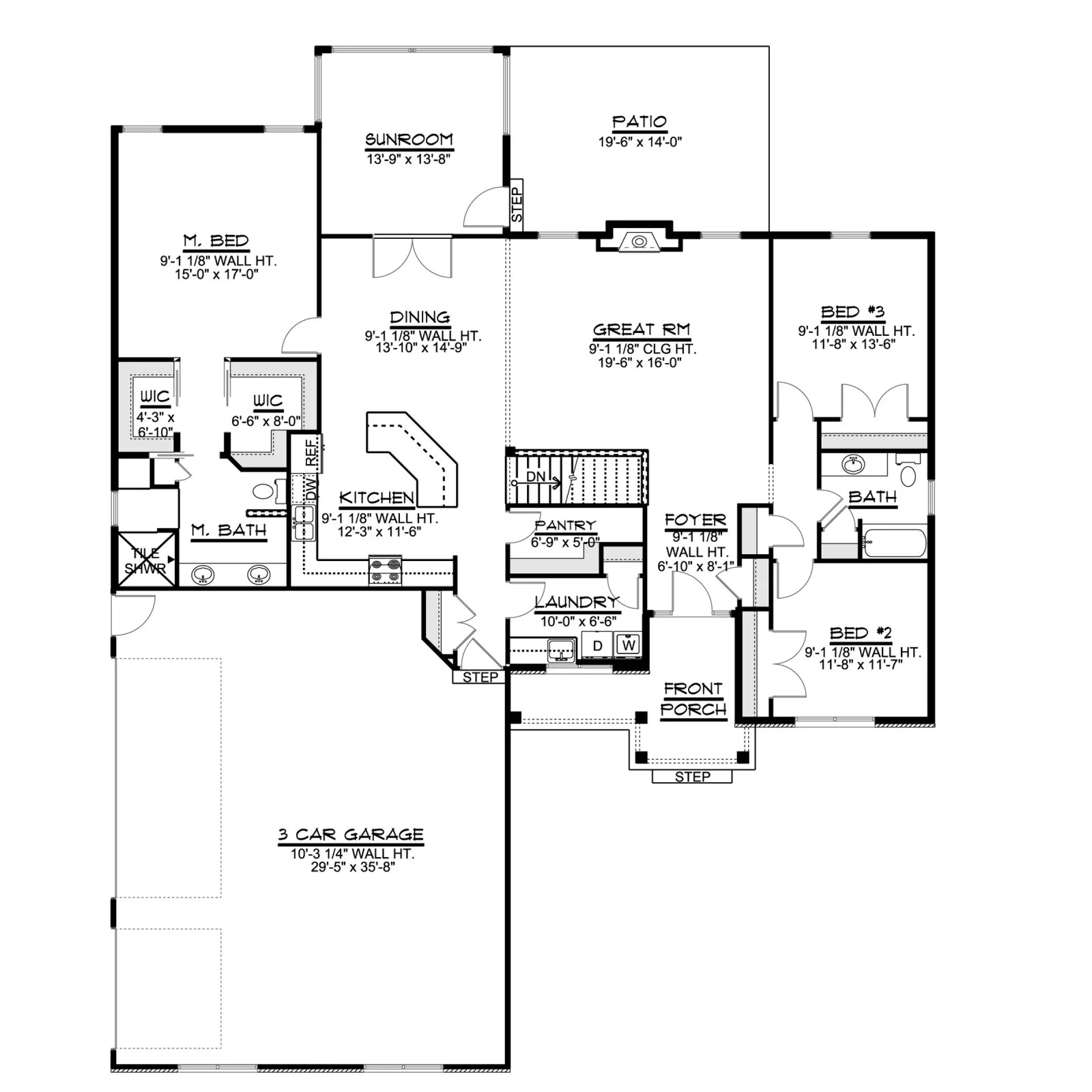 CHD-16100 Country House Plan – Main Floor Plan