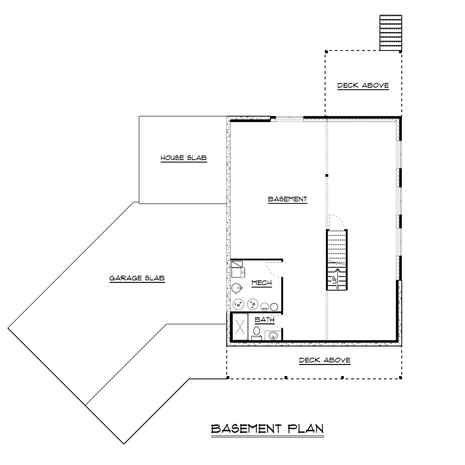 CHD-16106 Cottage House Plan – Basement Floor Plan