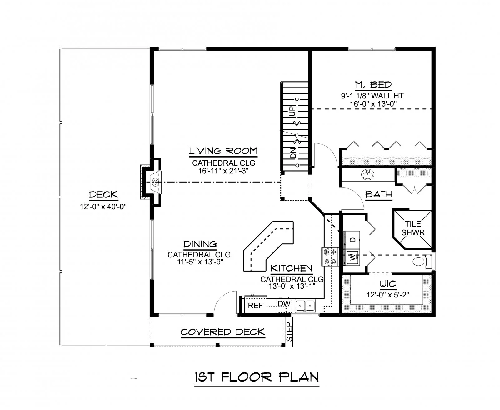 CHD-16119 Cottage House Plan – First Floor Plan