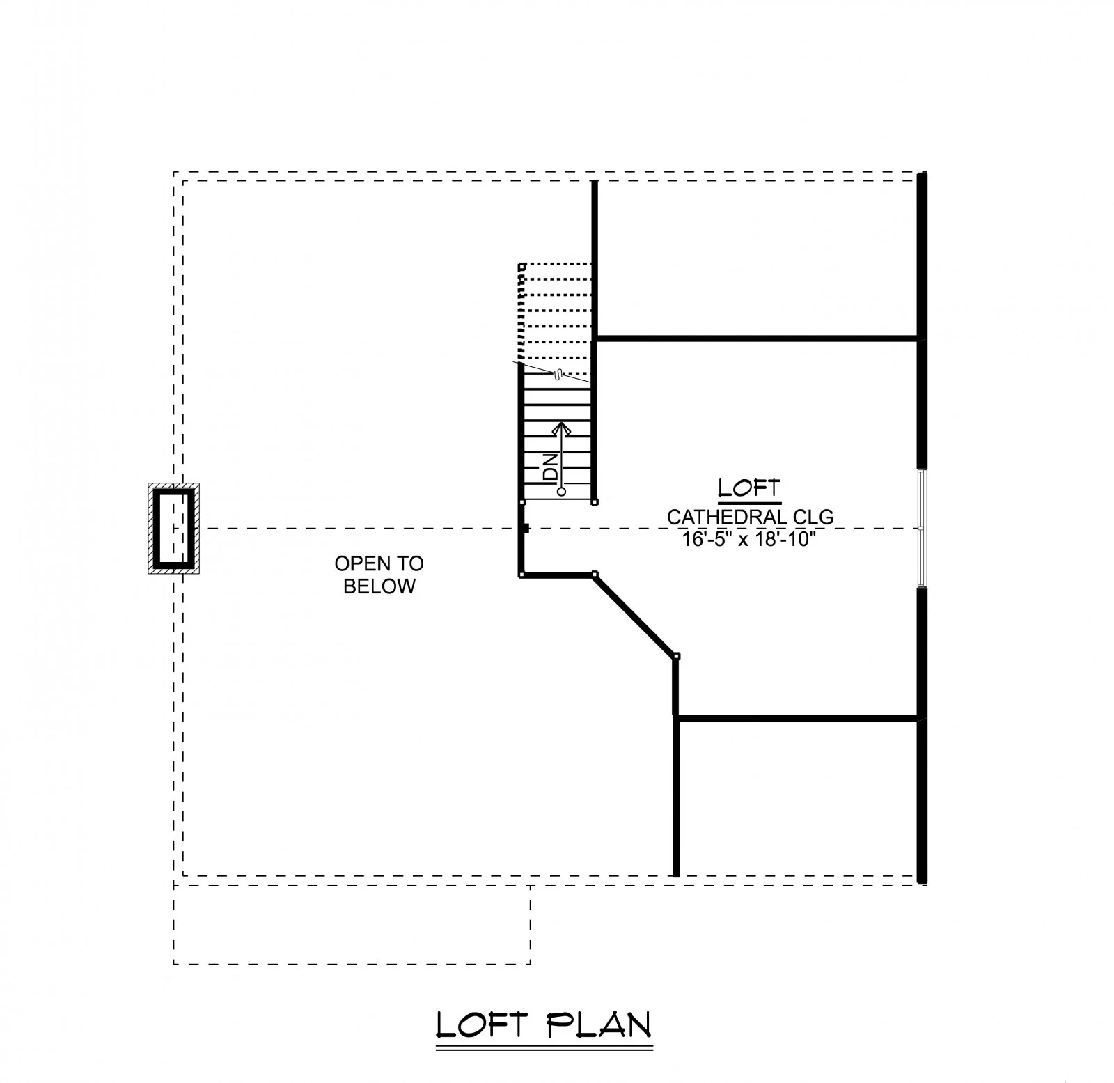 CHD-16119 Cottage House Plan – Loft Floor Plan