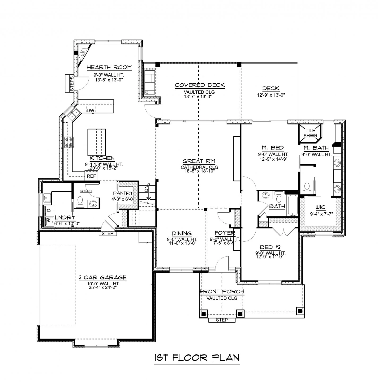 CHD-16120 Cottage House Plan – Main Floor Plan