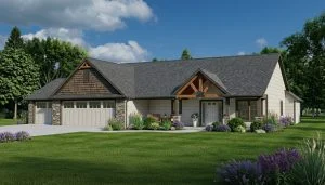 CHD-1613 Country House Plan – Front Elevation