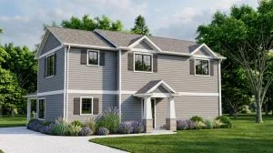 CHD-1620 Beach House Plan – Front Elevation