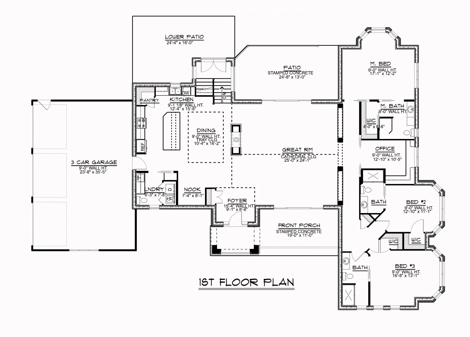 CHD-1625 Contemporary House Plan – Main Floor Plan