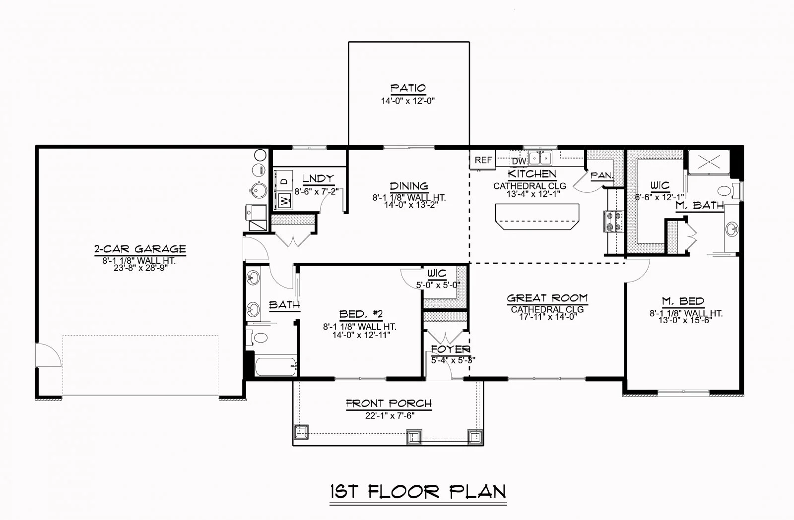 CHD-1629 Country House Plan – Main Floor Plan
