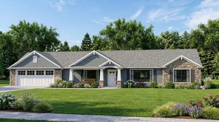 CHD-1629 Country House Plan – Front Elevation