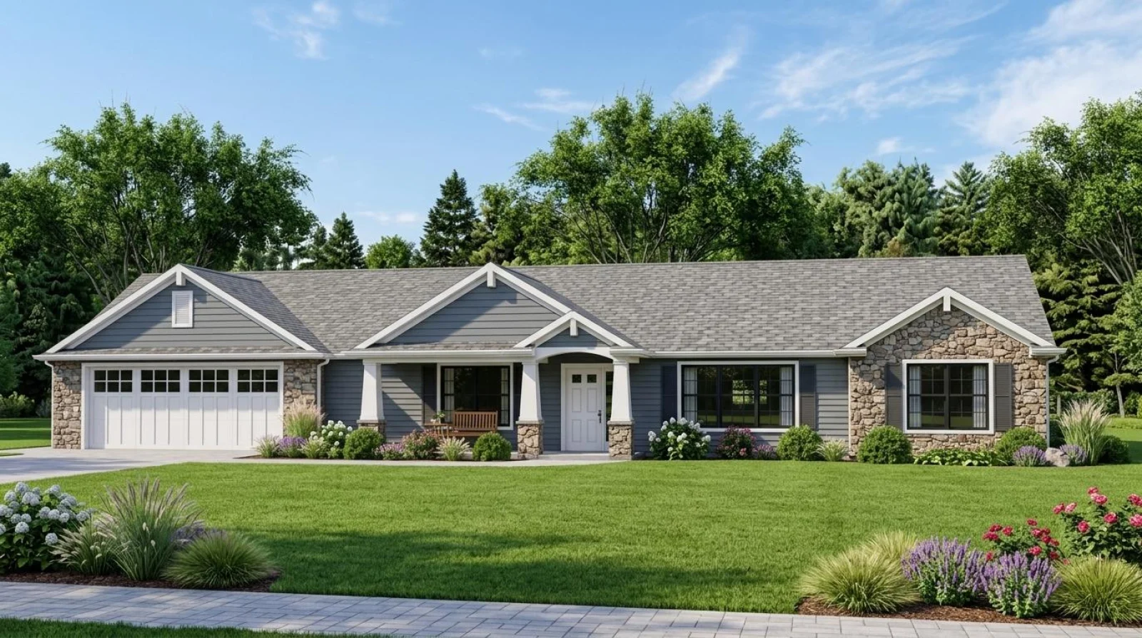 CHD-1629 Country House Plan – Front Elevation