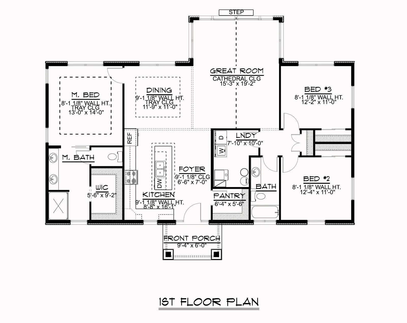 CHD-1636 Beach House Plan – Main Floor Plan